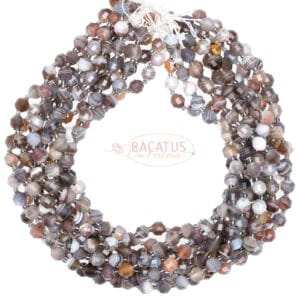 Botswana Agate Fancy faceted size selection, 1 strand