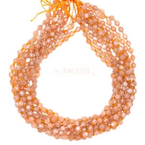 Sunstone Fancy faceted sand-colored size selection, 1 strand