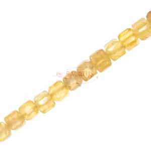 Apatite cube faceted dark yellow approx. 6x6mm, 1 strand