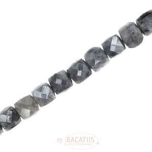Larvikite cube faceted size selection, 1 strand