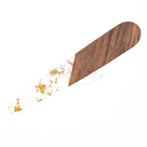 Ciondoli in legno e resina goccia lamina d’oro 44 x 7,5 mm