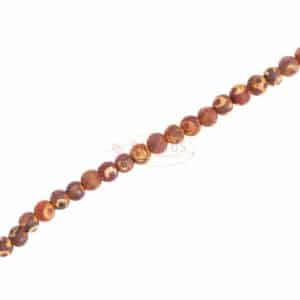 Tibet agate plain round matt orange-brown approx. 6mm, 1 strand