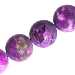 Boule Chaorit mat tons violets environ 12-14 mm, 1 fil