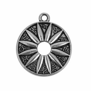 Metal pendant sun with zodiac sign 29×25 mm