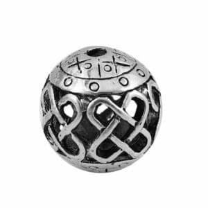 Metal bead ball cross pattern 14 mm