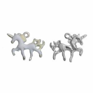 Metal pendant 3D unicorn enamel 20×16 mm