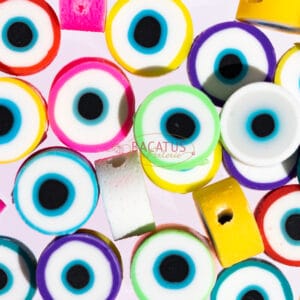 Perline di plastica Argilla “Occhio della saggezza” 10x5mm Mix 10x