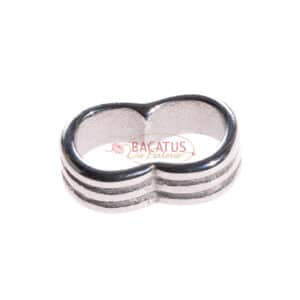 Bracciale scorrevole perlina scanalata in acciaio inox 14×5 mm