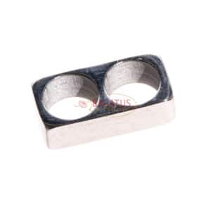 Bracciale scorrevole perlina doppio foro in acciaio inox 13×4 mm
