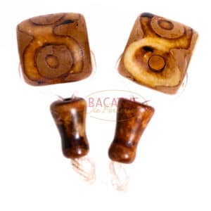 Guru bead agate antique Tibetan style 14 mm brown, 2-piece. set