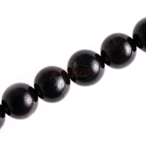 Hypersthen plain round gloss approx. 6 and 8mm, 1 strand