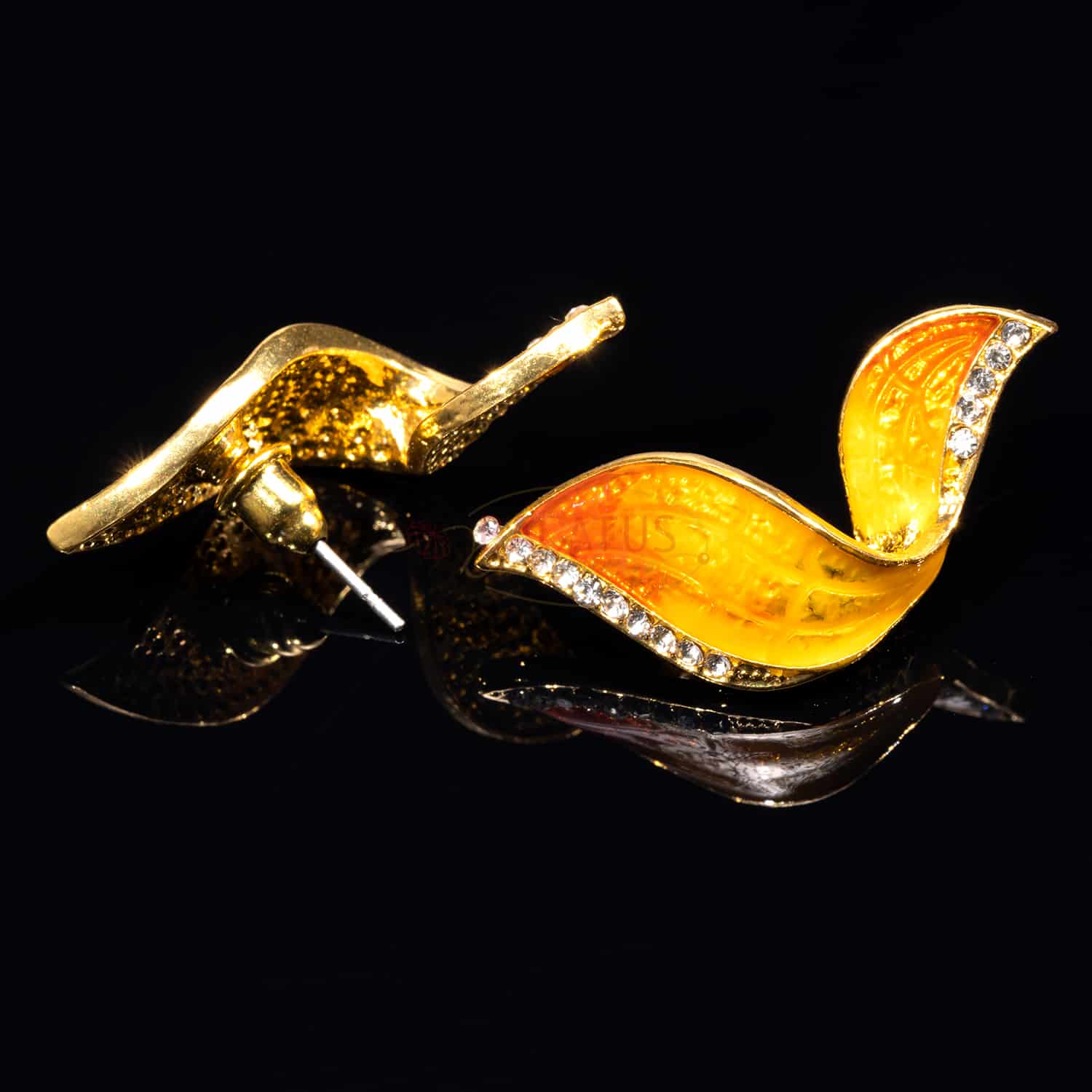 Ohrstecker Schmetterling gold 30 x 15 mm Emaille & Glas 3 Varianten 1 Paar