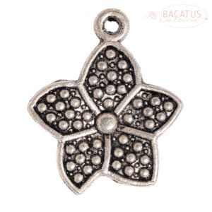 Metal pendants flower dotted 22 x 17 mm, 5 pieces