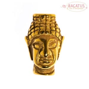 Perle métal tête de Bouddha « look noble » 14 x 9mm métal, plaqué or 1x