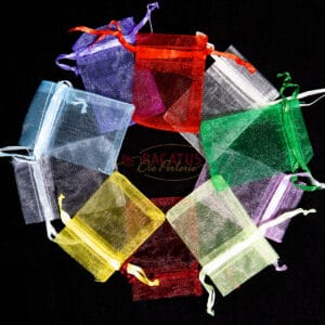 Organza bags 7 x 5 mm colored mix 10x