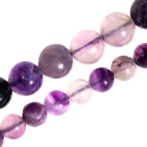 Boules de fluorite de qualité B violet brillant 6-8mm, 1 fil