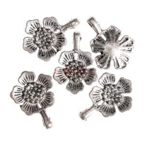 Metal pendants sunflower 22 x 15 mm, 6 pieces