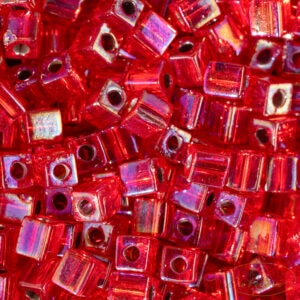 Miyuki Cube SB-1010 rosso fiamma argentato AB 5g