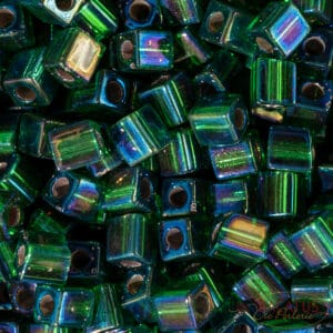 Miyuki Cube SB-1016 vert ligné argenté AB 5g