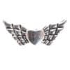 Metal bead wings with heart color choices 22 and 40 mm - silver, 40mm