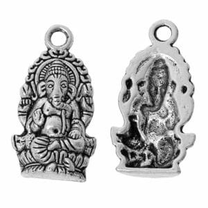 Metallanhänger „Lord Ganesha“ 27 x 14 mm, 2 Stück