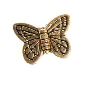 Metallperle Schmetterling gold 14 mm, 4 Stück