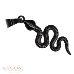 Stainless steel pendant snake black 60×20 mm