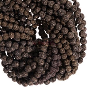Rudraksha beads dark brown/black mala 6 – 10 mm, 1 strand