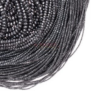 Hematite rondelle faceted anthracite size selection, 1 strand
