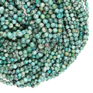 Perles de turquoise africaine de qualité A environ 6-8 mm, 1 brin