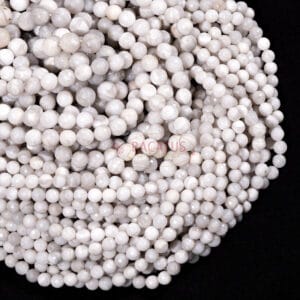 Agate Crazy Lace boules facettes blanches environ 4-12mm, 1 rang