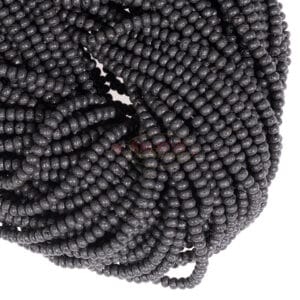 Lava Rondelle poliert schwarz ca. 4×6 und 6x10mm, 1 Strang