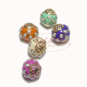 Indonesische Perle Kugel  ca. 19 mm in 5 Farben 1x
