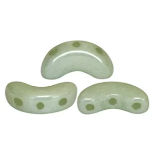 Glasperlen Arcos® par Puca® 10x5mm opak light green ceramic look 5g