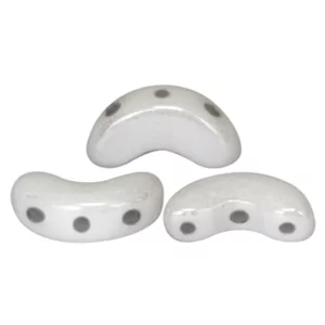 Glasperlen Arcos® par Puca® 10x5mm opak white ceramic look 5g