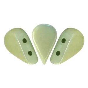 Glasperlen Amos® par Puca® 5x8mm opak light green ceramic look 5g