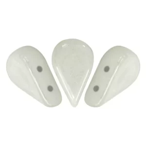 Glasperlen Amos® par Puca® 5x8mm opak white ceramic look 5g