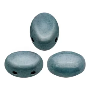 Glasperlen Samos® par Puca® 7x5mm opak blue ceramic look 5g