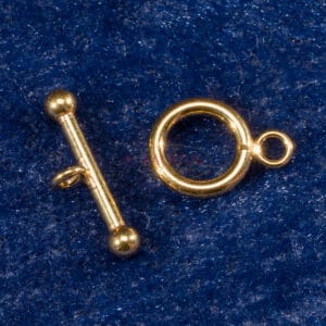 T-Schließe Knebelverschluss 925 Silber *vergoldet* Ø 8 mm