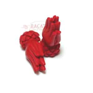 Kunststoffperle “Buddhas Hand” Lotus rot ca. 30×13 mm 1x