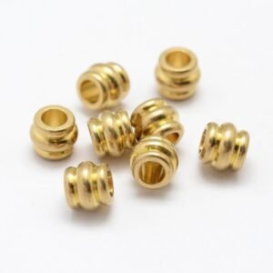 Messingperle Rondell 6 x 5 mm gold 5x