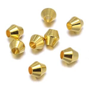 Messingperle Bicone 4 x 4 mm hell gold 5x