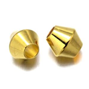 Messingperle Bicone 4 x 4 mm hell gold 5x