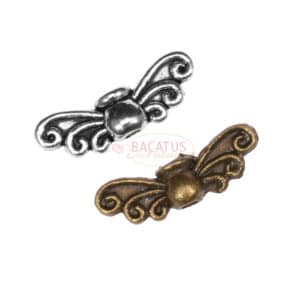 Metal beads angel wings small color selection 14×5 mm, 10 pieces