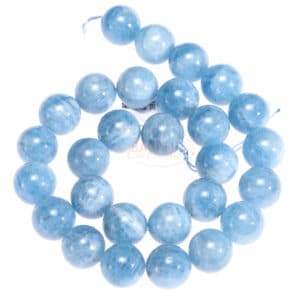 AAA grade aquamarine plain round shiny ca. 14mm, 1 strand