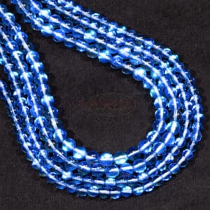 1 Strang Edelsteine BACATUS #4078 Angelit in zartem blau 4-12 mm 