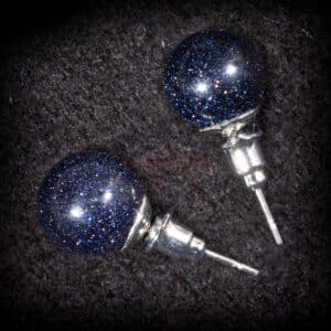 Blaufluss Ohrstecker mit ca. 10mm Perle, 1 Paar