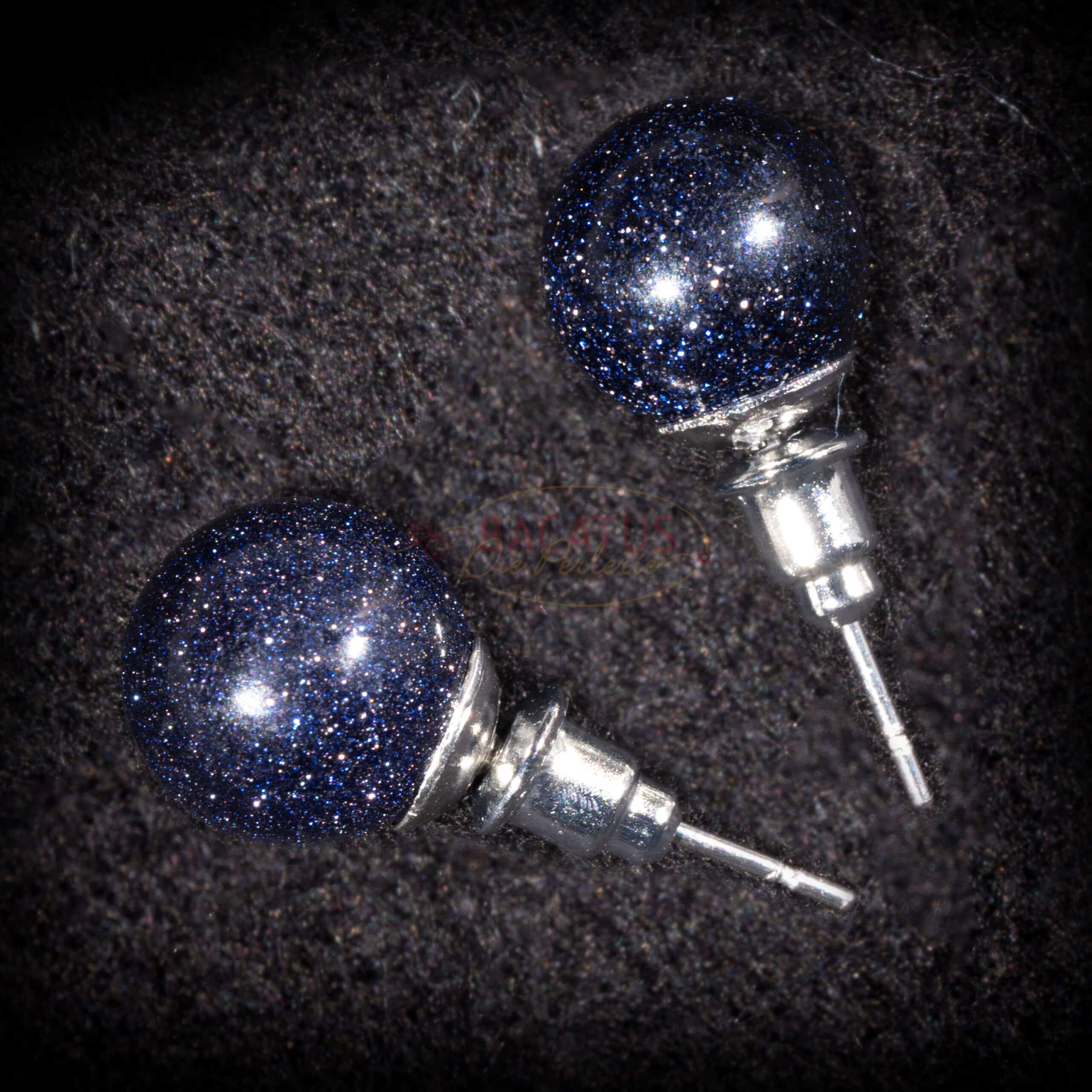 Blaufluss Ohrstecker mit ca. 10mm Perle, 1 Paar