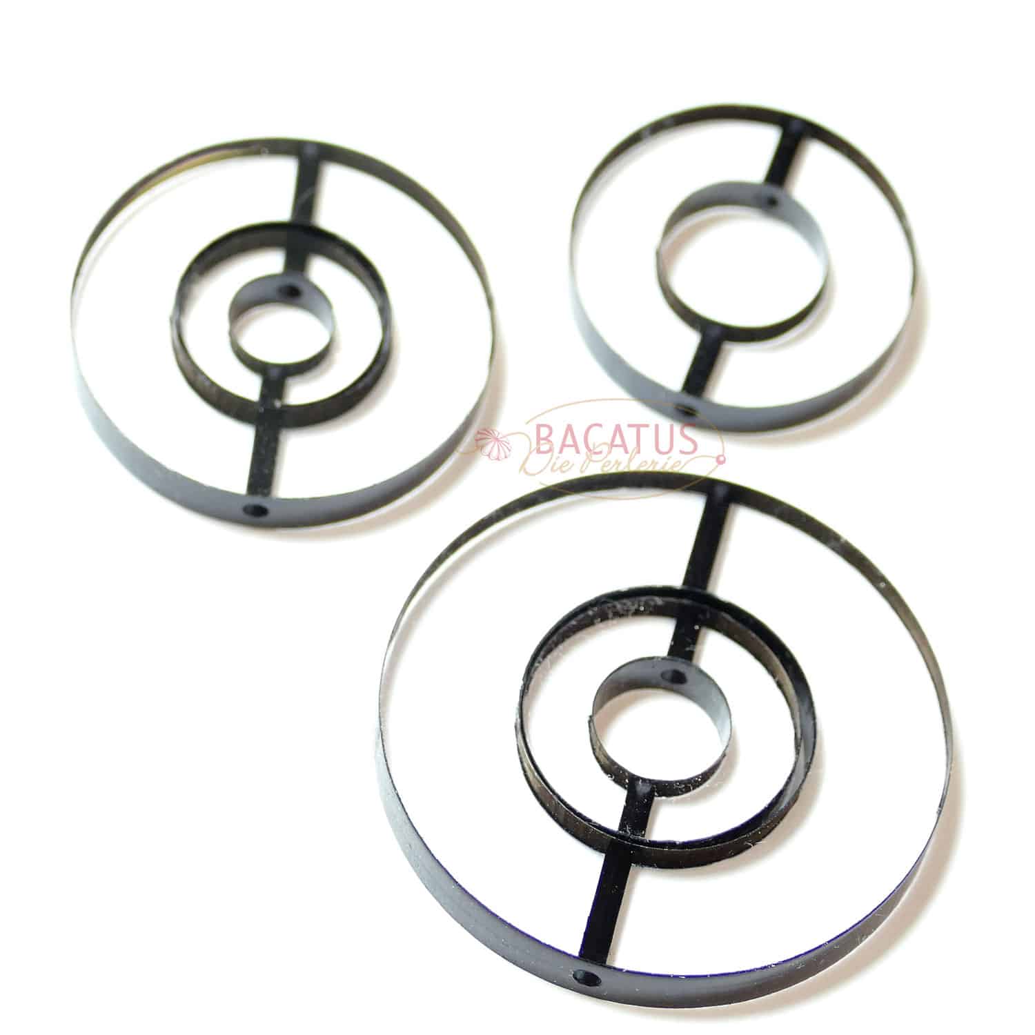 Acrylperle „Kreis“ in 5 Größen transparent + schwarz 1x