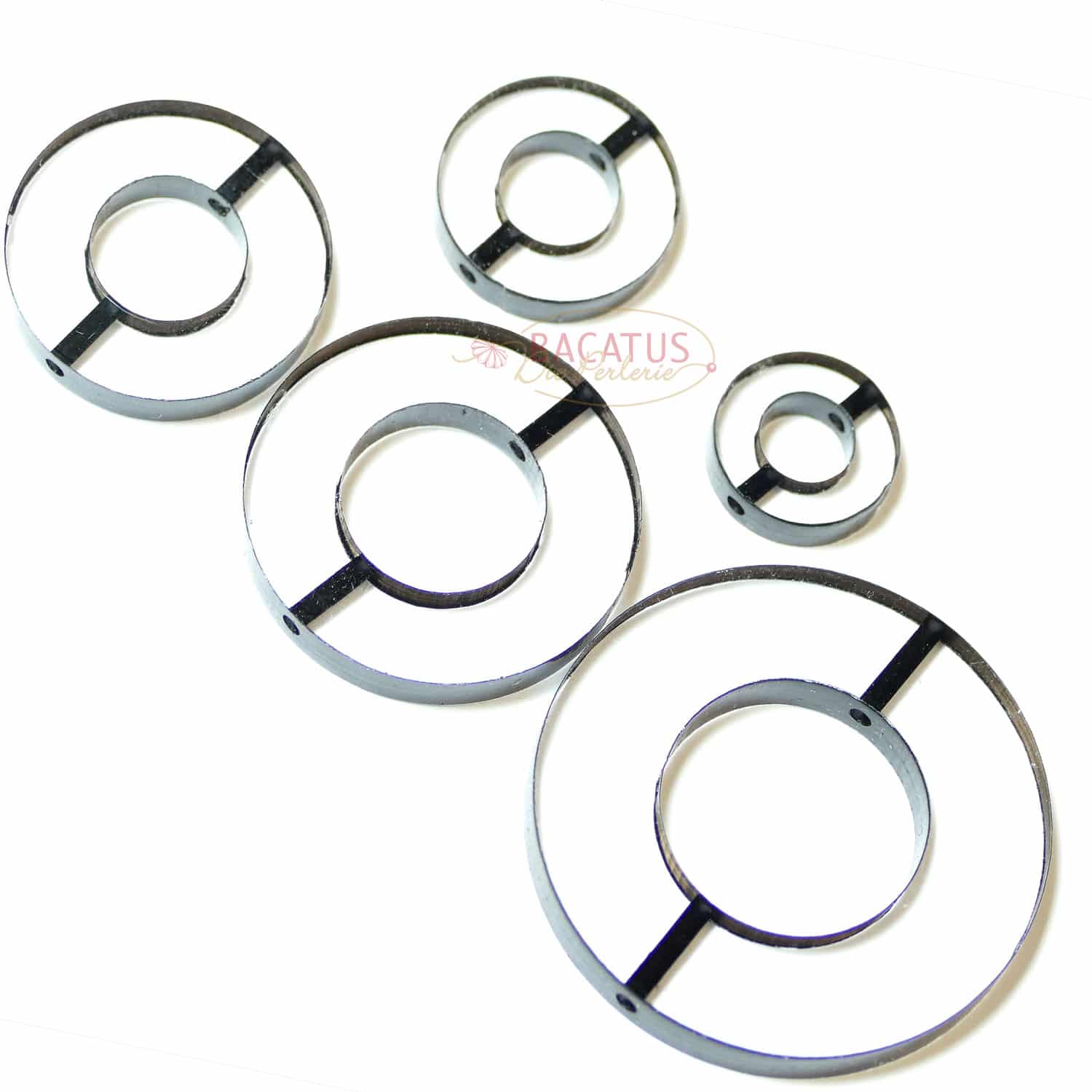 Acrylperle “Kreis” in 5 Größen transparent + schwarz 1x